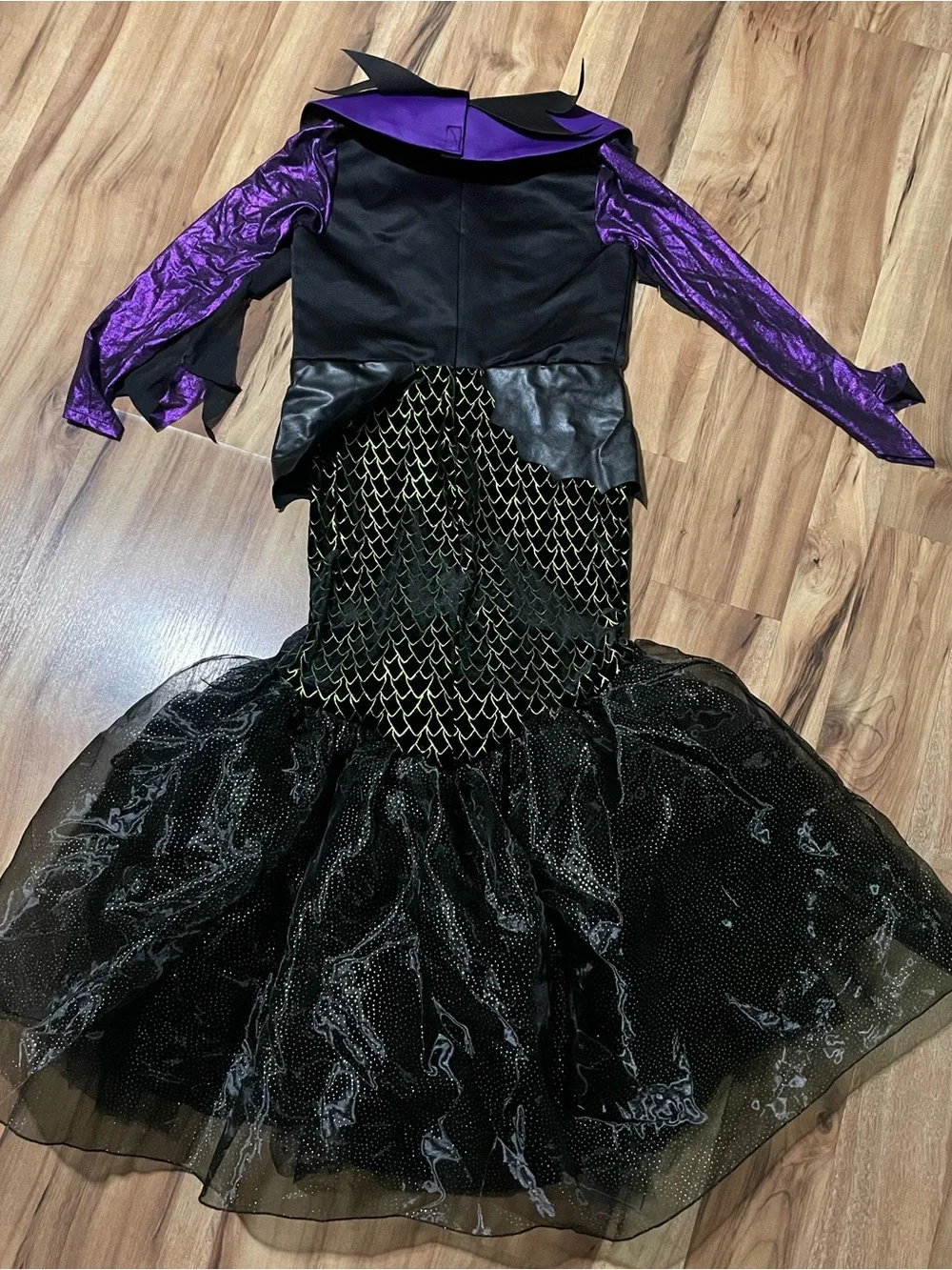 Disney Villains Maleficent Girls Costume Dress Purple Black Size M 8-10